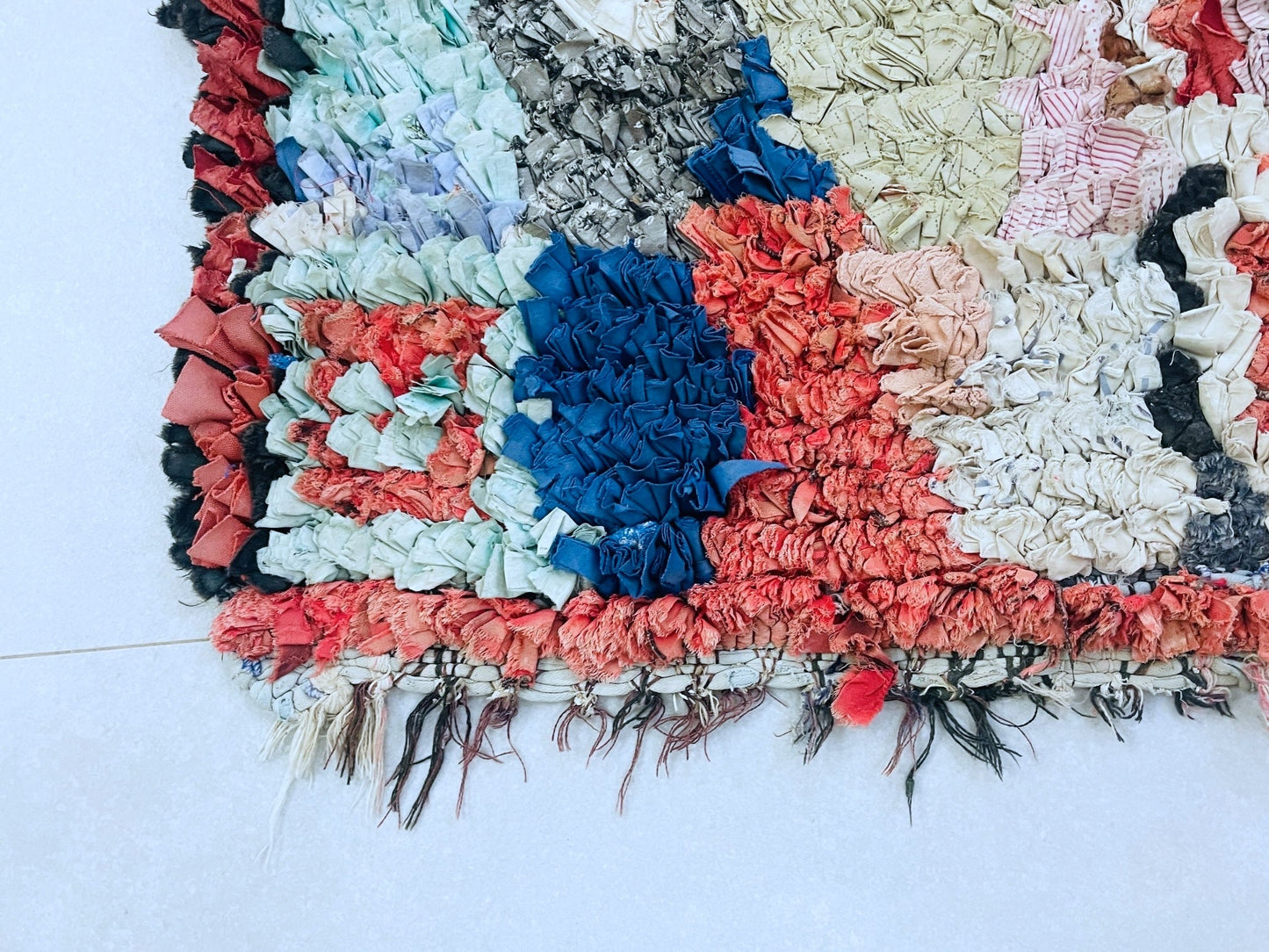 Vintage Moroccan Boucherouite Rug 3x6 ft - BN11