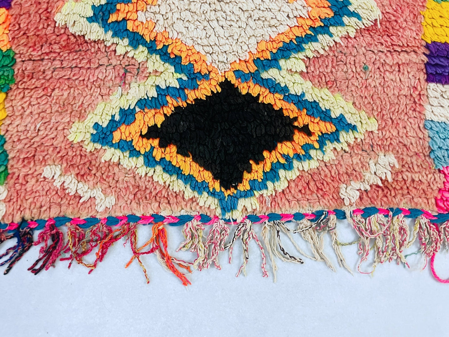 Vintage Moroccan Boucherouite Rug 2x7 ft - N7223
