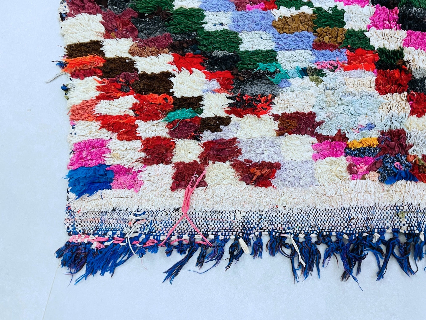 Vintage Moroccan Boucherouite Rug 4x8 ft - N7220