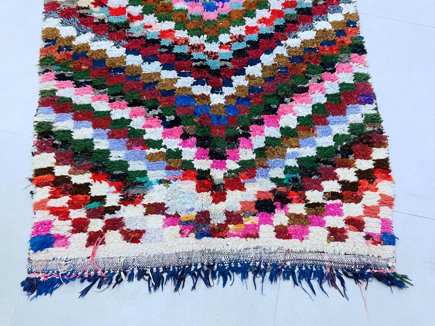 Vintage Moroccan Boucherouite Rug 4x8 ft - N7220