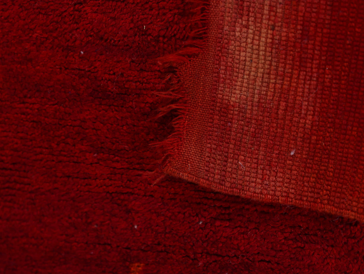 Vintage Moroccan Red Wool Rug - Handmade with Soft Wool 5x8 - C11