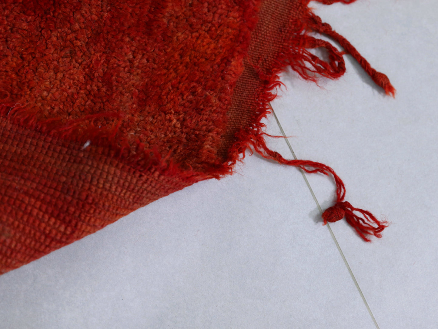 Vintage Moroccan Red Wool Rug - Handmade with Soft Wool 5x8 - C11