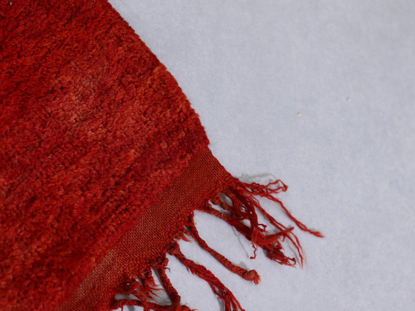 Vintage Moroccan Red Wool Rug - Handmade with Soft Wool 5x8 - C11