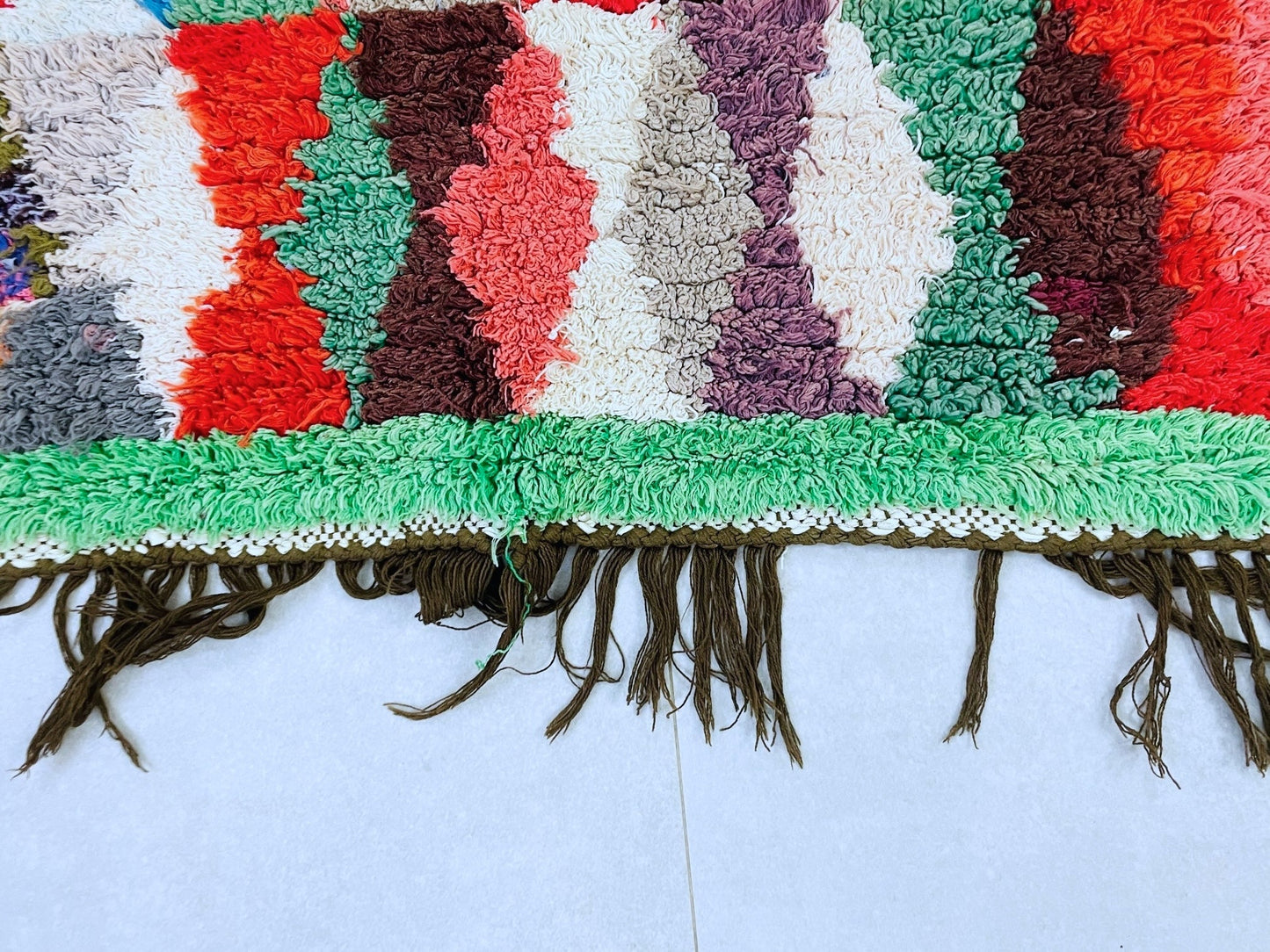 Vintage Moroccan Boucherouite Rug 2x5 ft - N7221
