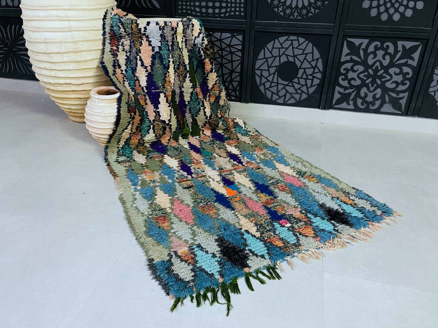 Vintage Moroccan Boucherouite Rug 3x7 - TB5