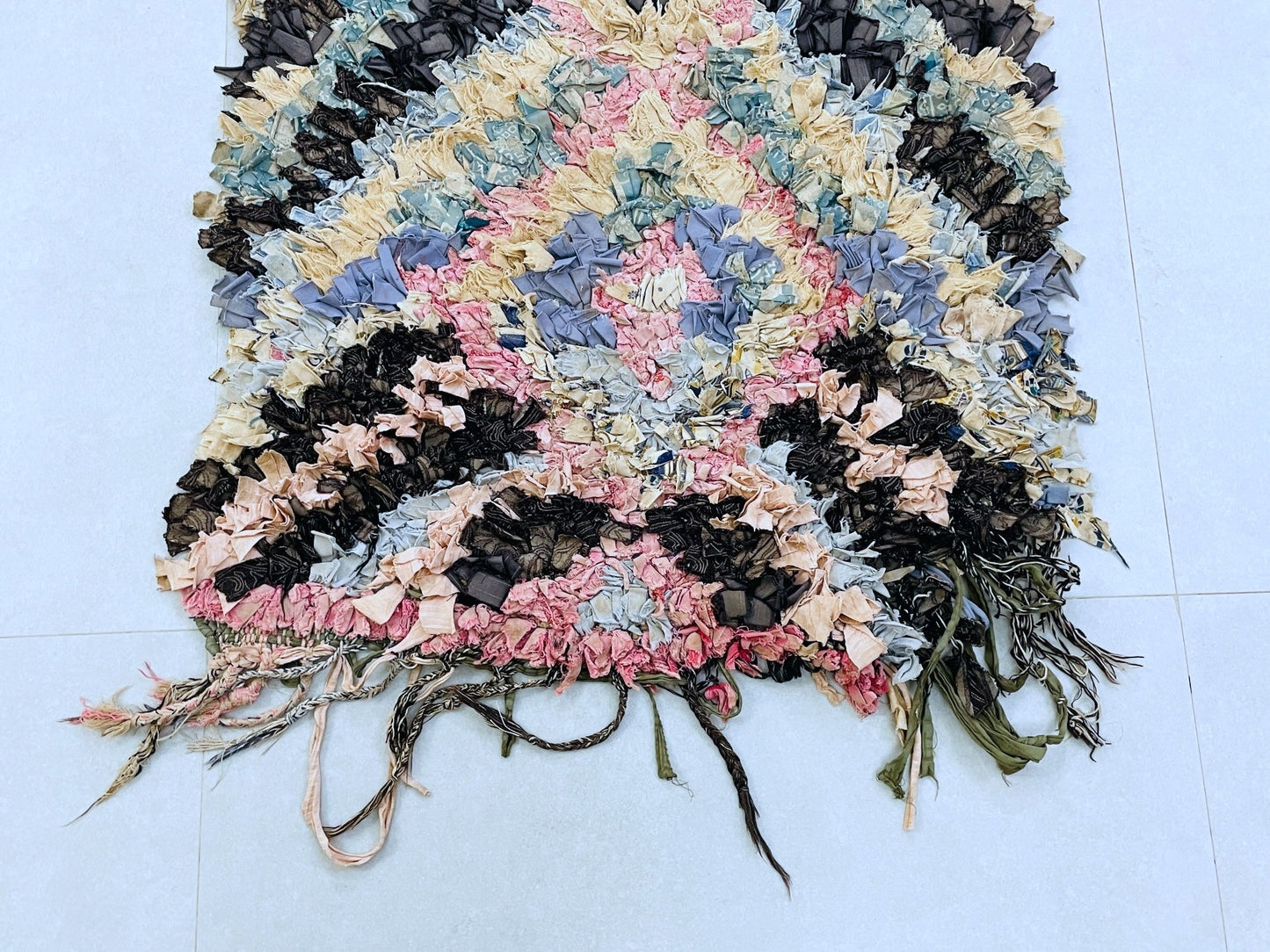 Vintage Moroccan Boucherouite Rug 2x6 - TB6