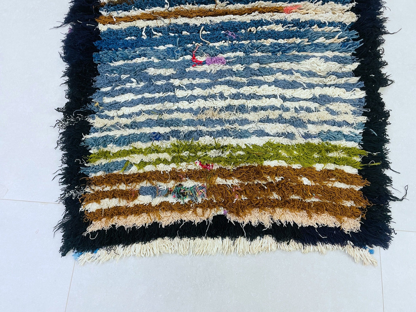 Striped Moroccan Boucherouite Rug 3x5 - TB9