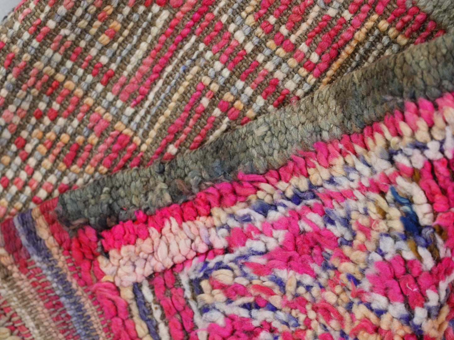 Vintage Moroccan rug , Wool Carpet 6x8 - C72