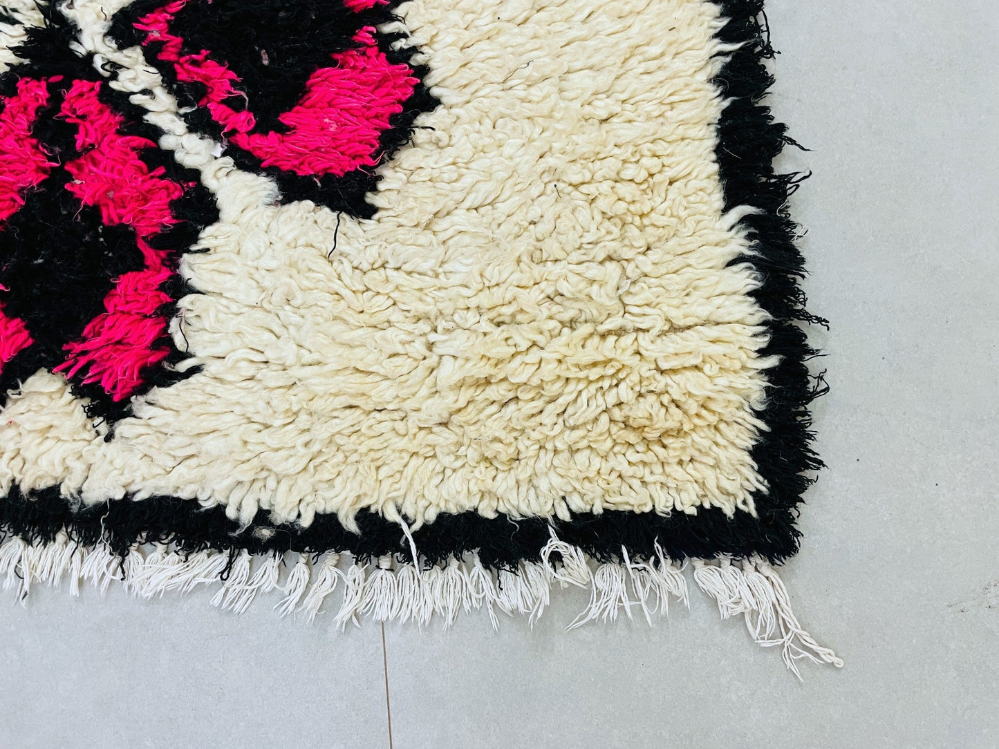 Vintage Moroccan Boucherouite Rug 3x9 ft - N9500