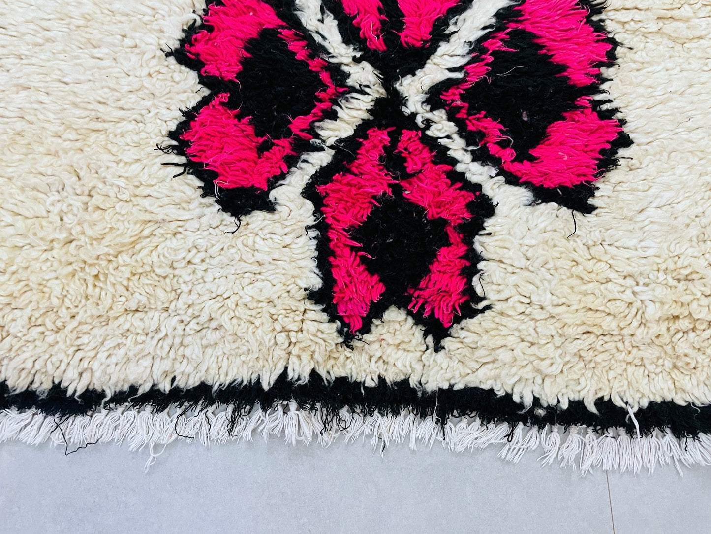 Vintage Moroccan Boucherouite Rug 3x9 ft - N9500