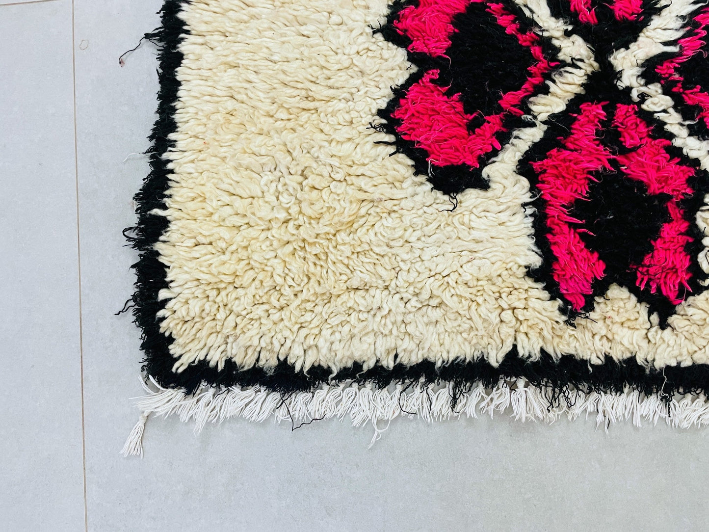 Vintage Moroccan Boucherouite Rug 3x9 ft - N9500