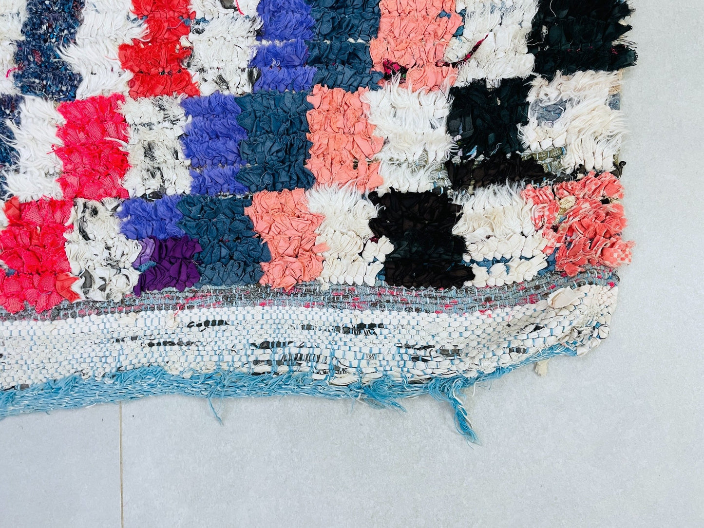 Vintage Moroccan Boucherouite Rug 3x5 ft - BN1