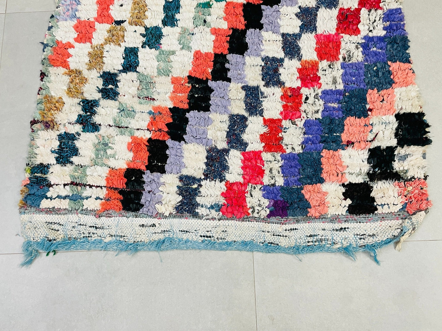 Vintage Moroccan Boucherouite Rug 3x5 ft - BN1