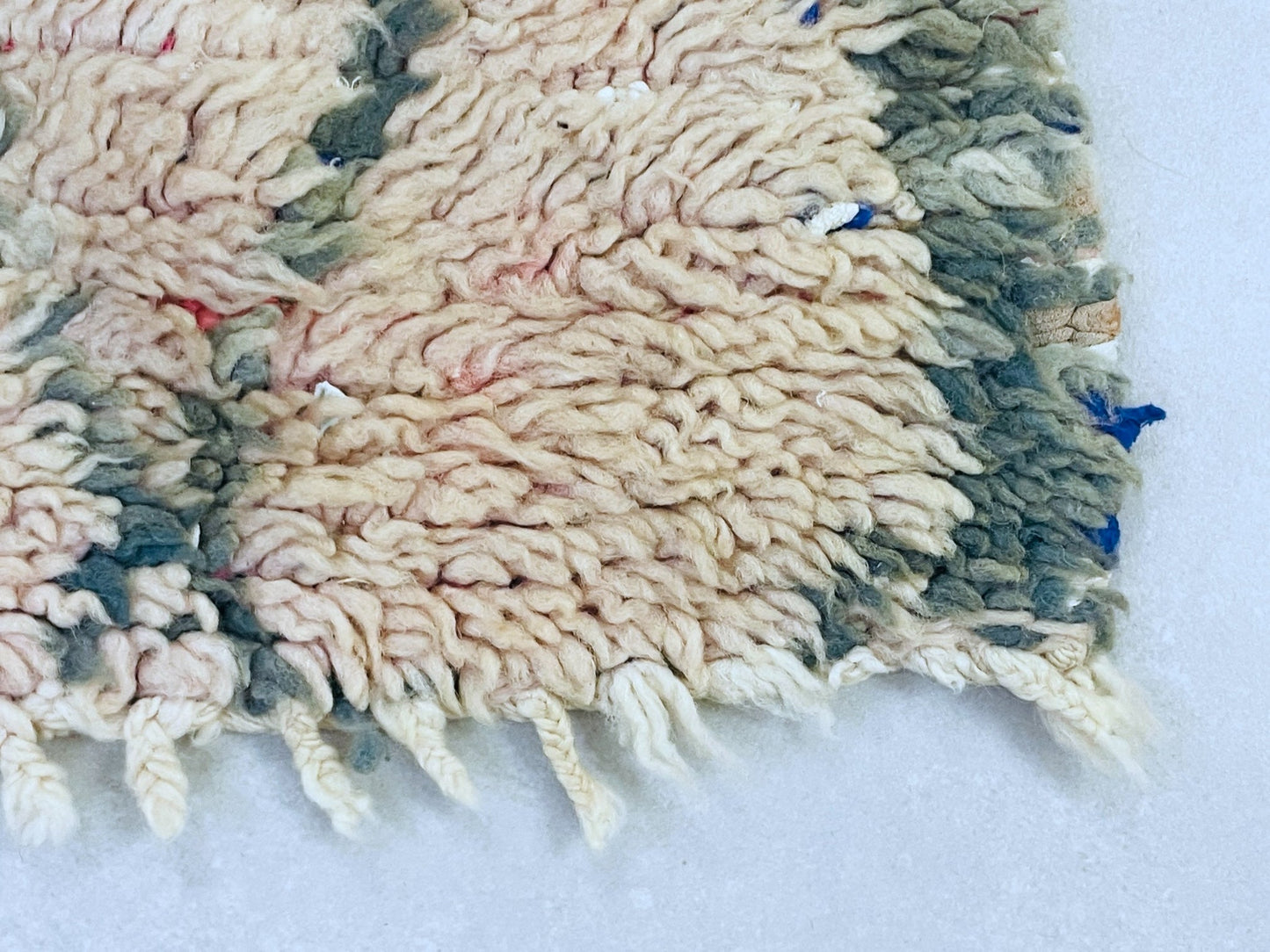 Vintage Moroccan Boucherouite Rug 4x9 ft - N7200