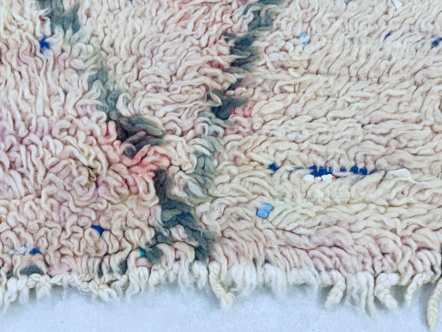 Vintage Moroccan Boucherouite Rug 4x9 ft - N7200