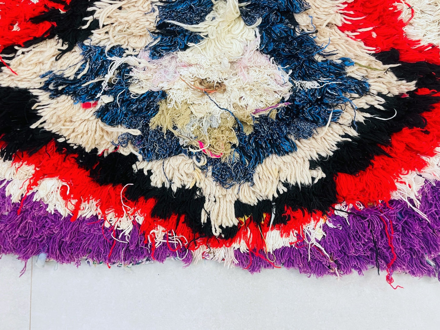 Vintage Moroccan Boucherouite Rug 2x7 ft - BN8