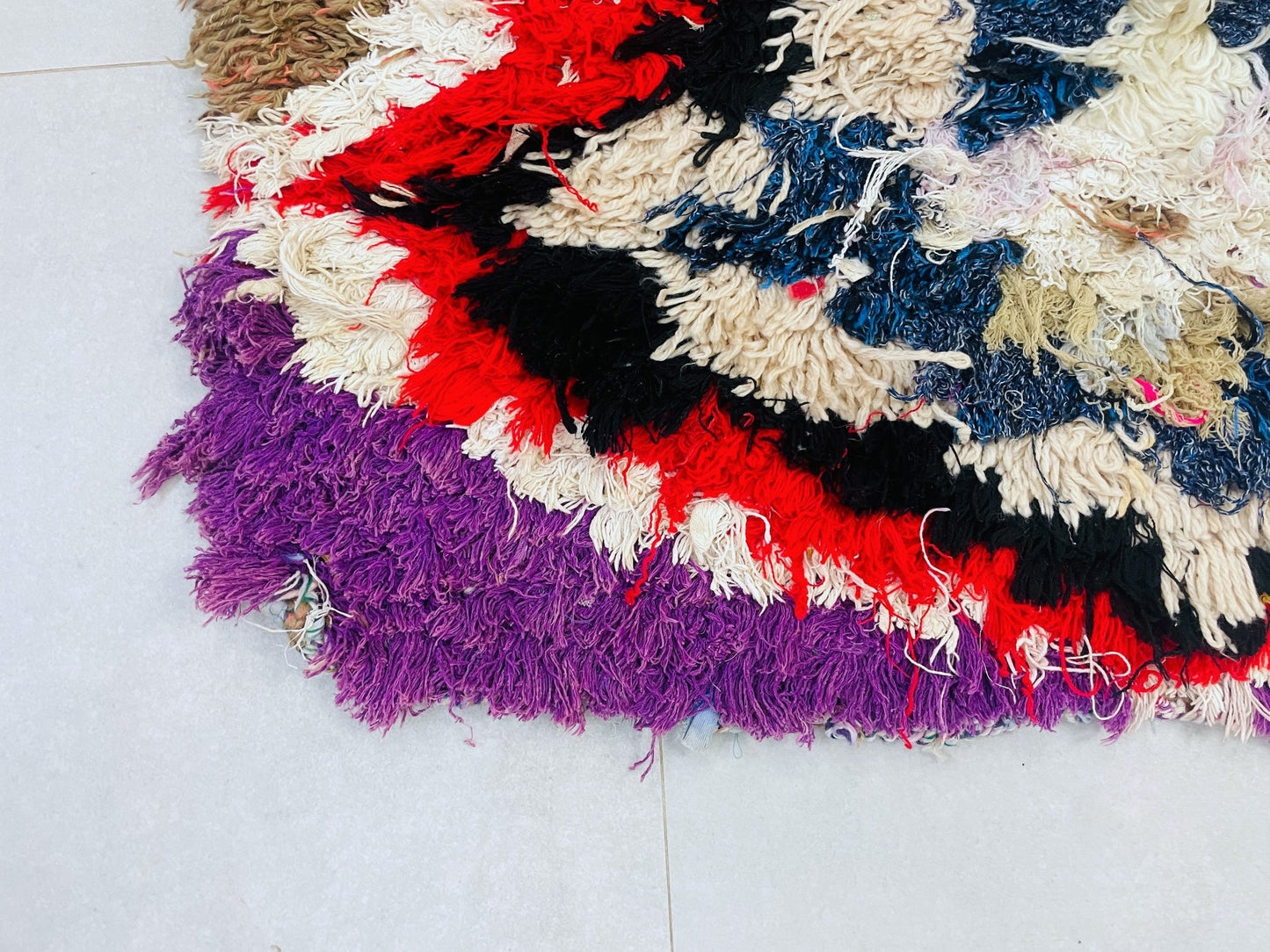 Vintage Moroccan Boucherouite Rug 2x7 ft - BN8