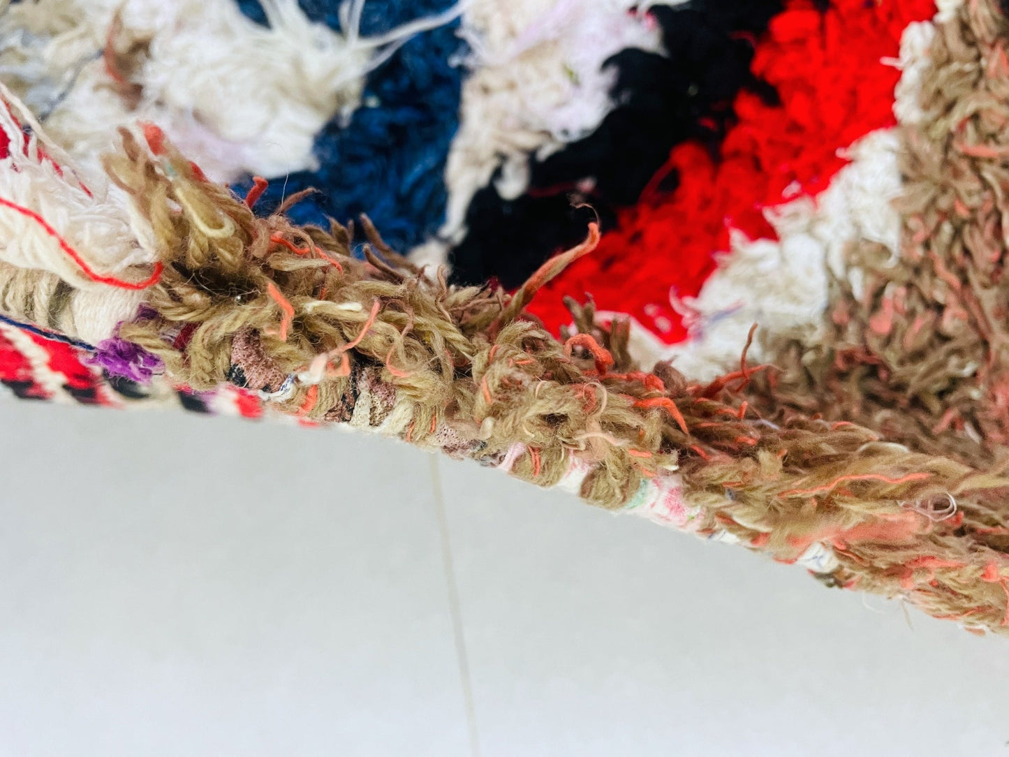 Vintage Moroccan Boucherouite Rug 2x7 ft - BN8