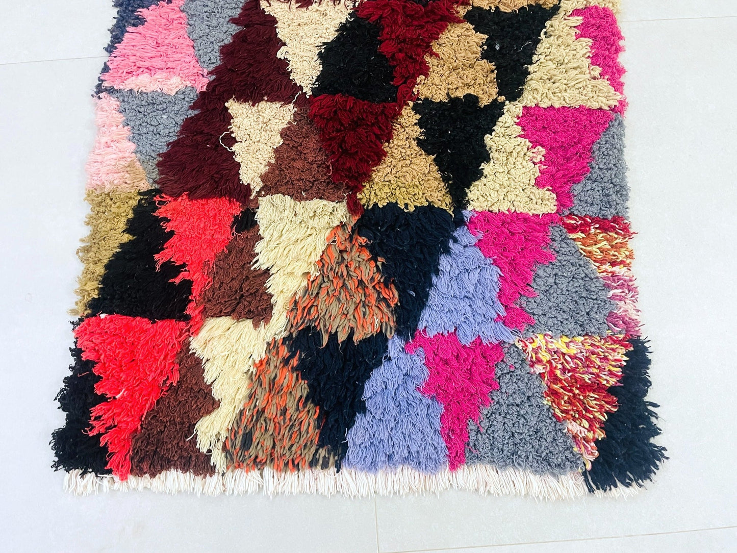 Vintage Moroccan Boucherouite Rug 2x6 ft - BN7
