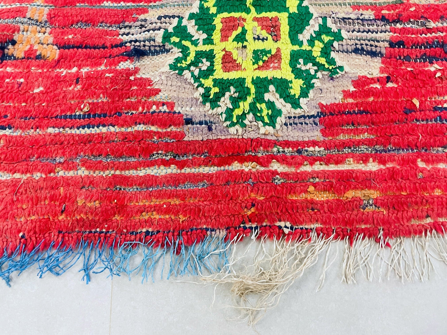 Vintage Moroccan Boucherouite Rug 3x5 ft - BN6