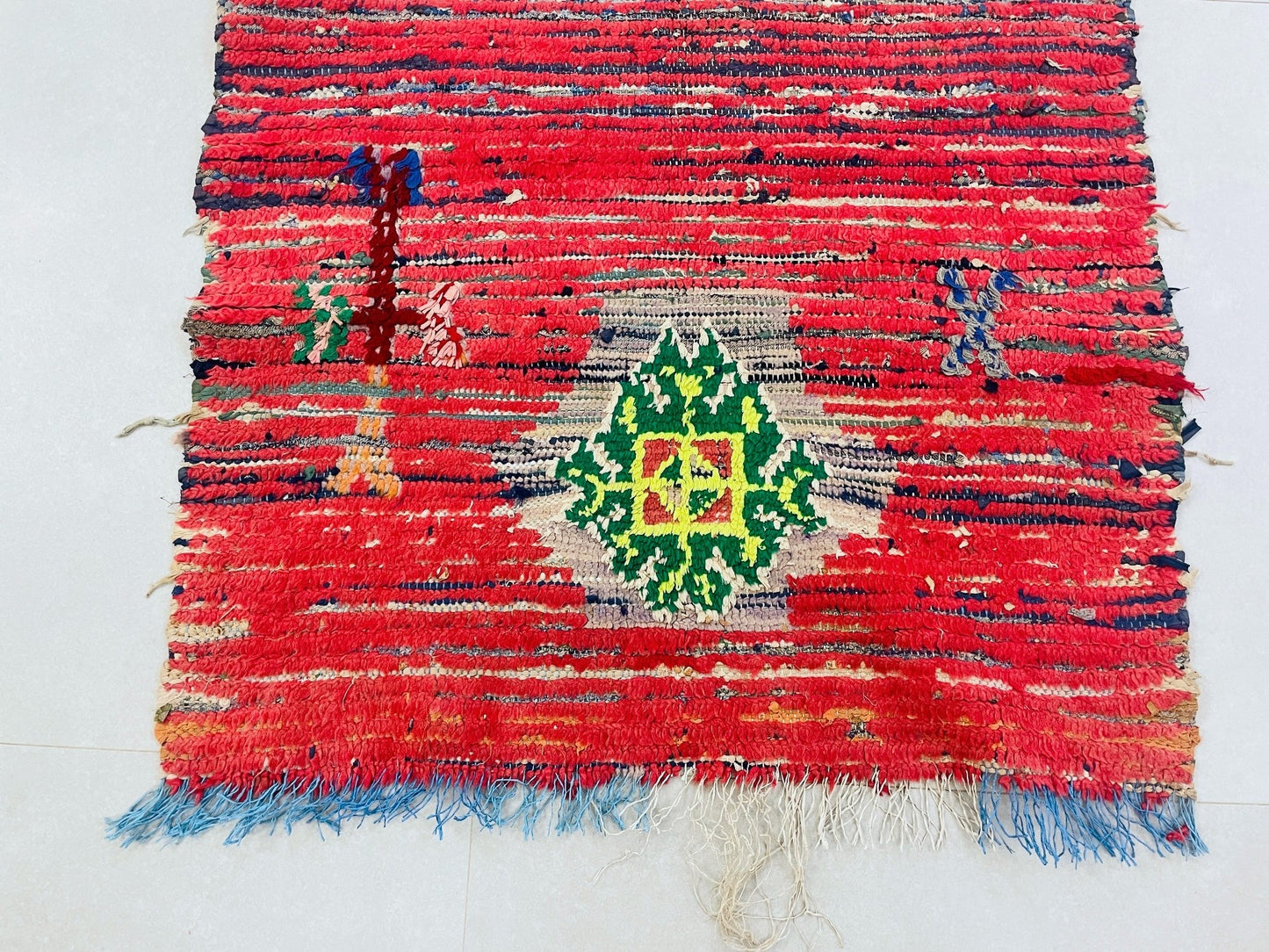 Vintage Moroccan Boucherouite Rug 3x5 ft - BN6