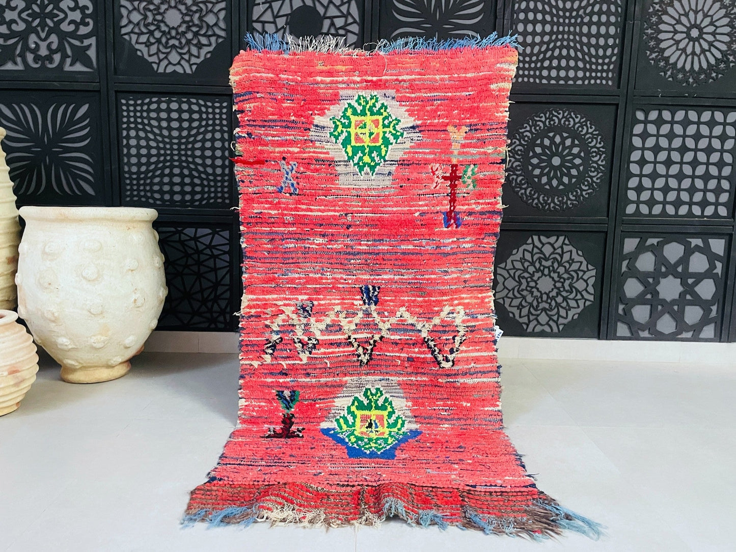 Vintage Moroccan Boucherouite Rug 3x5 ft - BN6