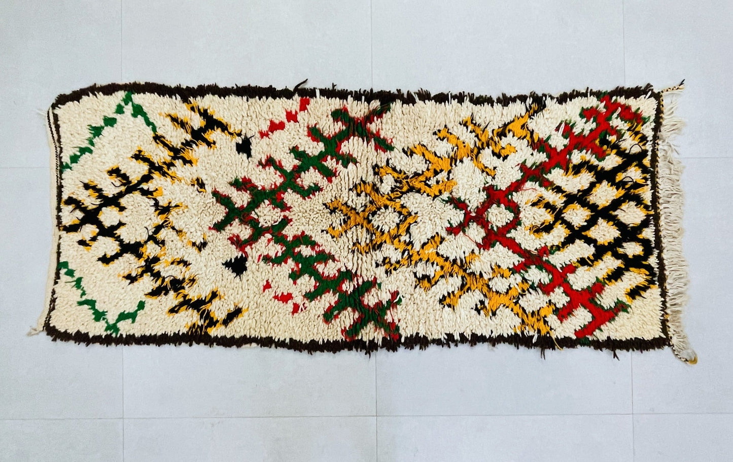 Vintage Moroccan Boucherouite Rug 2x6 ft - BN3