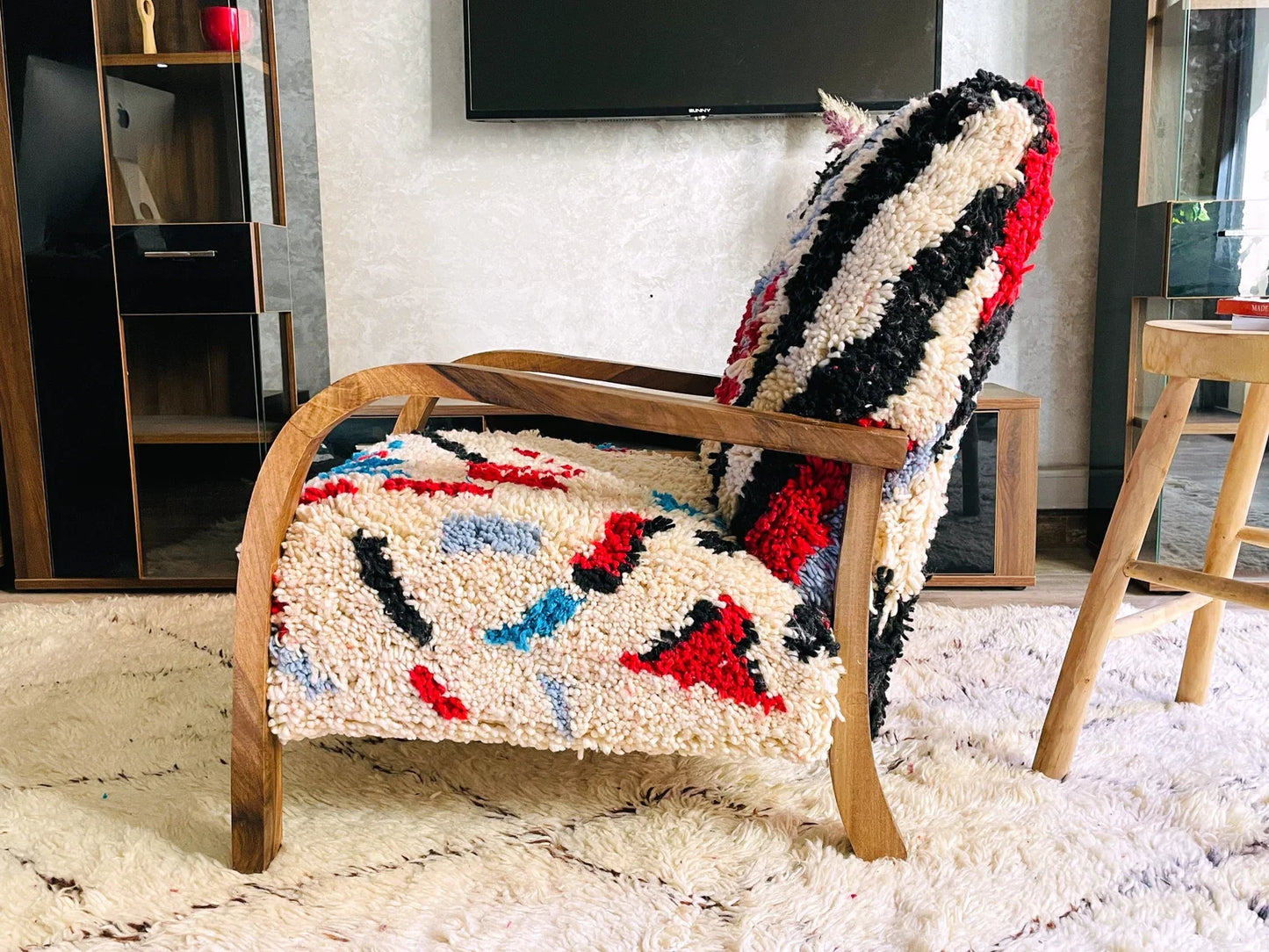 Custom walnut wood Chair