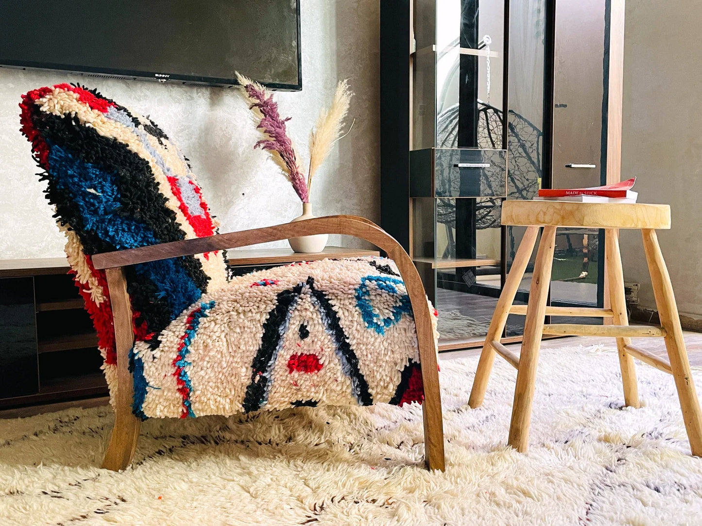 Custom walnut wood Chair