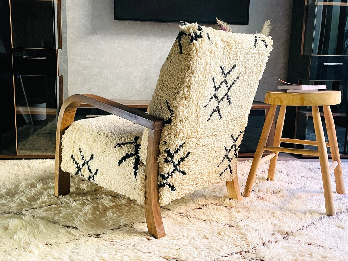 Custom walnut wood Chair