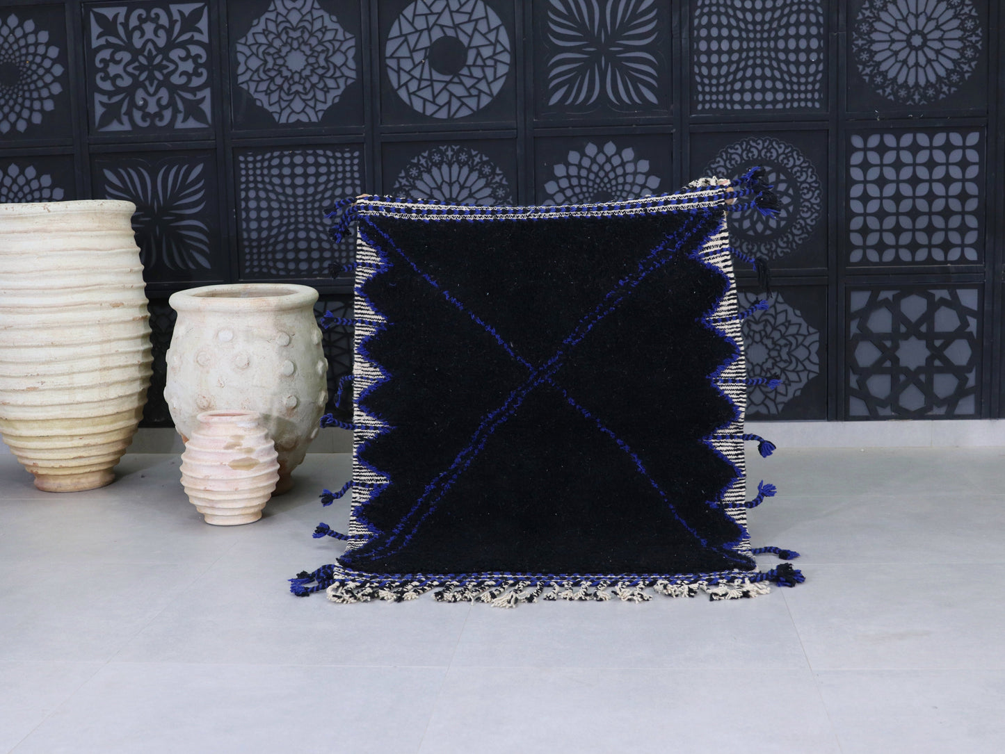 Black Beni Ourain rug 3x4 - B3