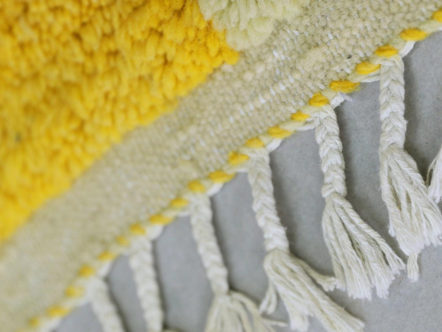 Yellow Moroccan Beni Ourain Rug 5x6 - A92