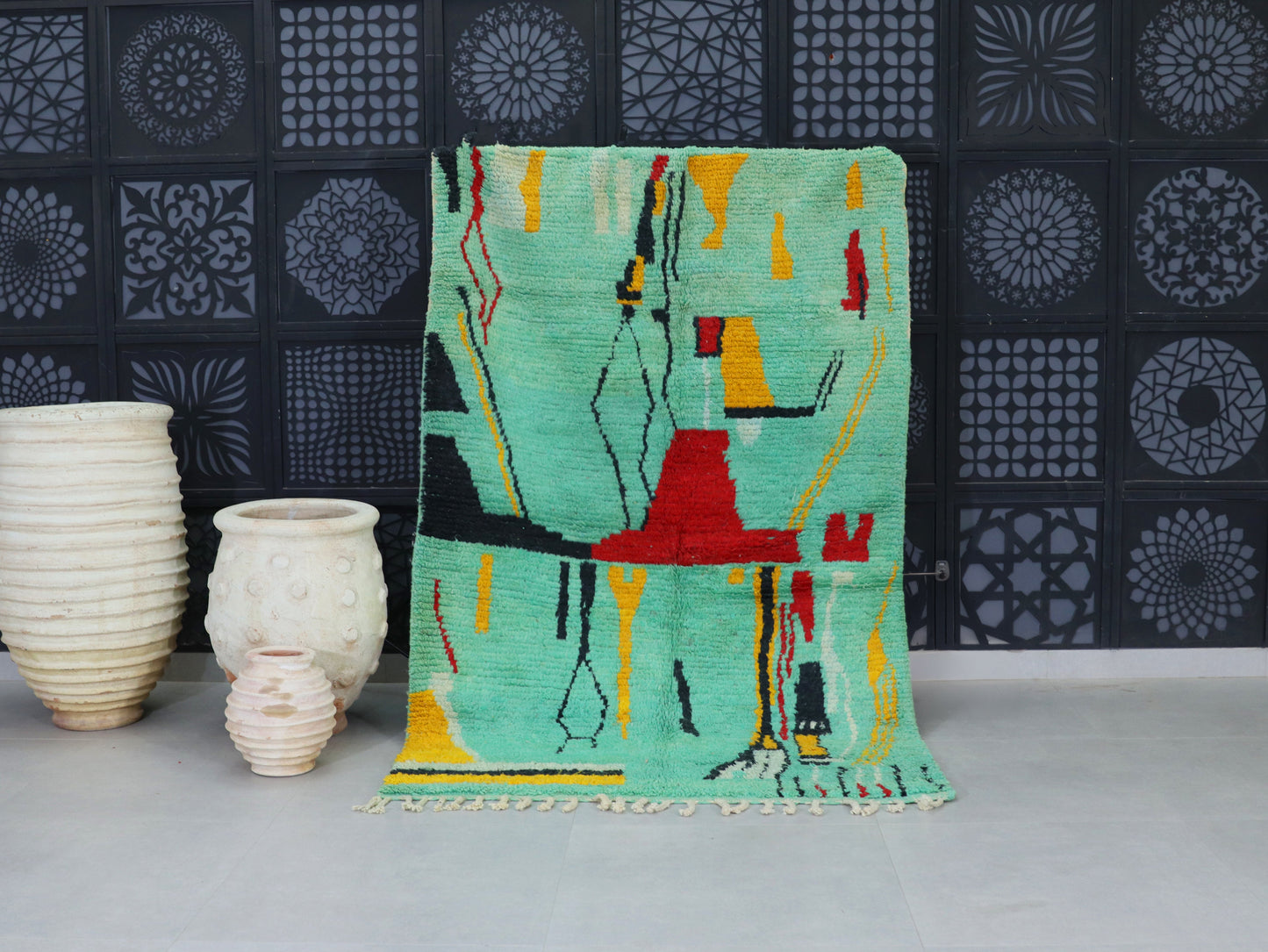 Handwoven Wool Carpet 5x8 - B34