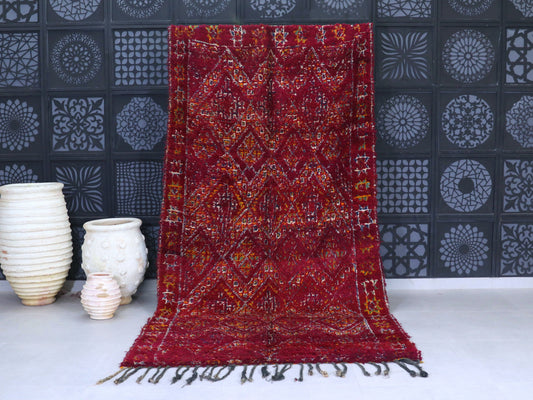 Vintage Handmade Moroccan Rug 6x11 - Soft Wool Berber Rug - C19