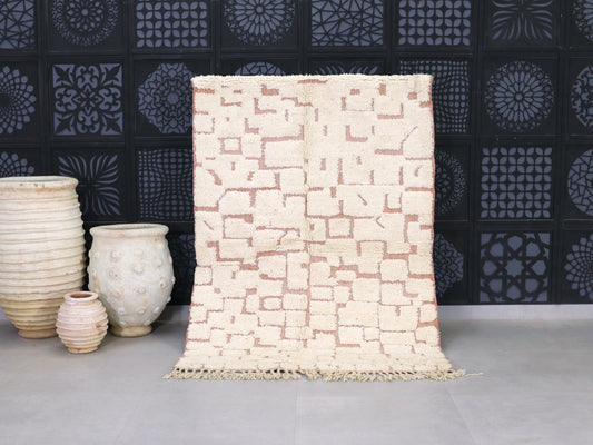 Beni Ourain Rug 6x7 - Handmade Moroccan Wool Rug - A81