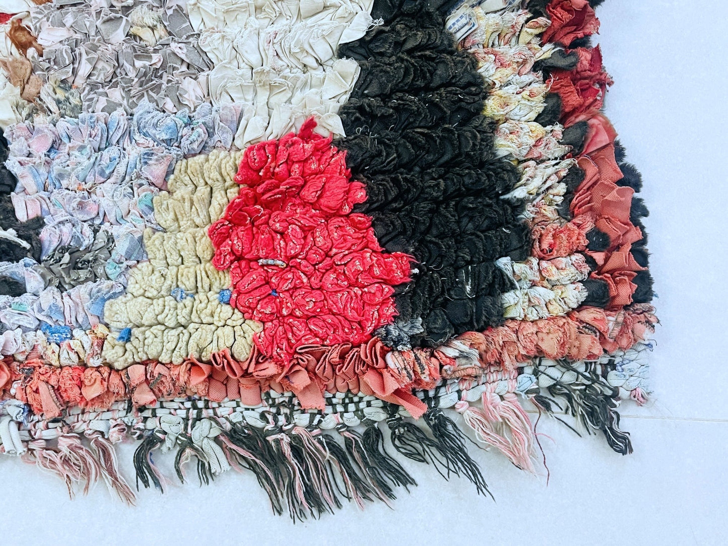 Vintage Moroccan Boucherouite Rug 3x6 ft - BN11