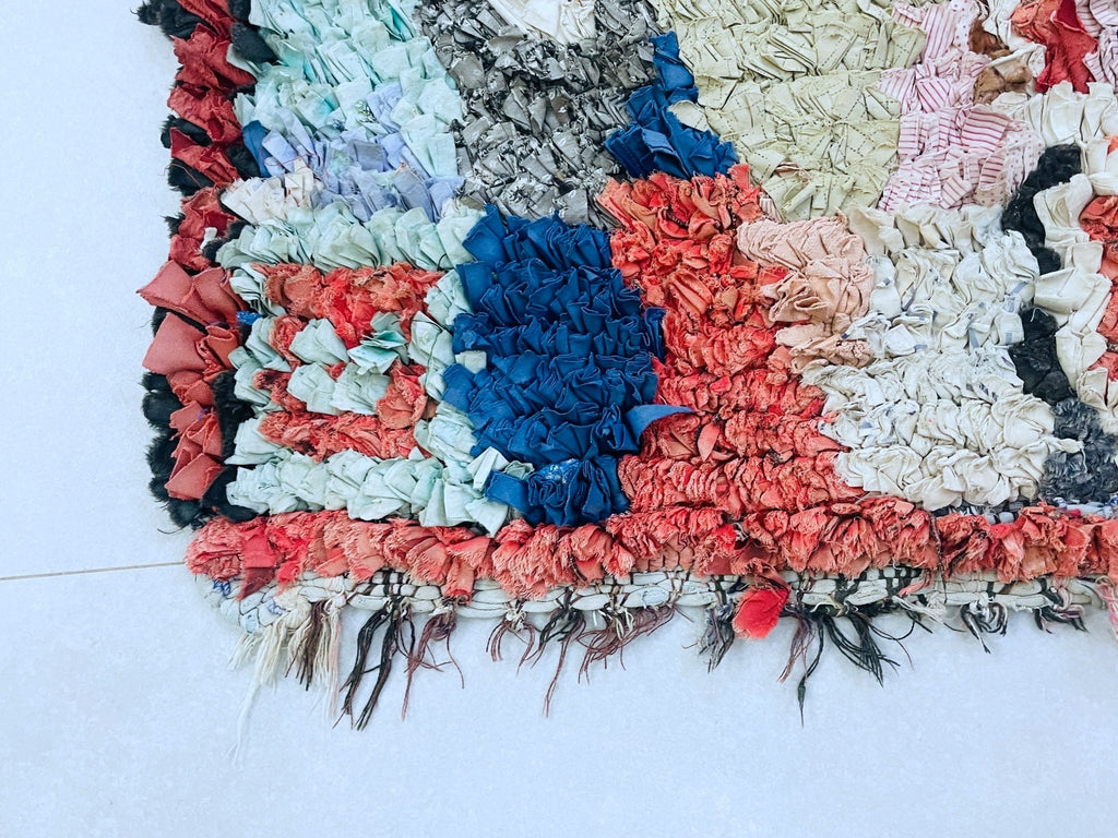 Vintage Moroccan Boucherouite Rug 3x6 ft - BN11