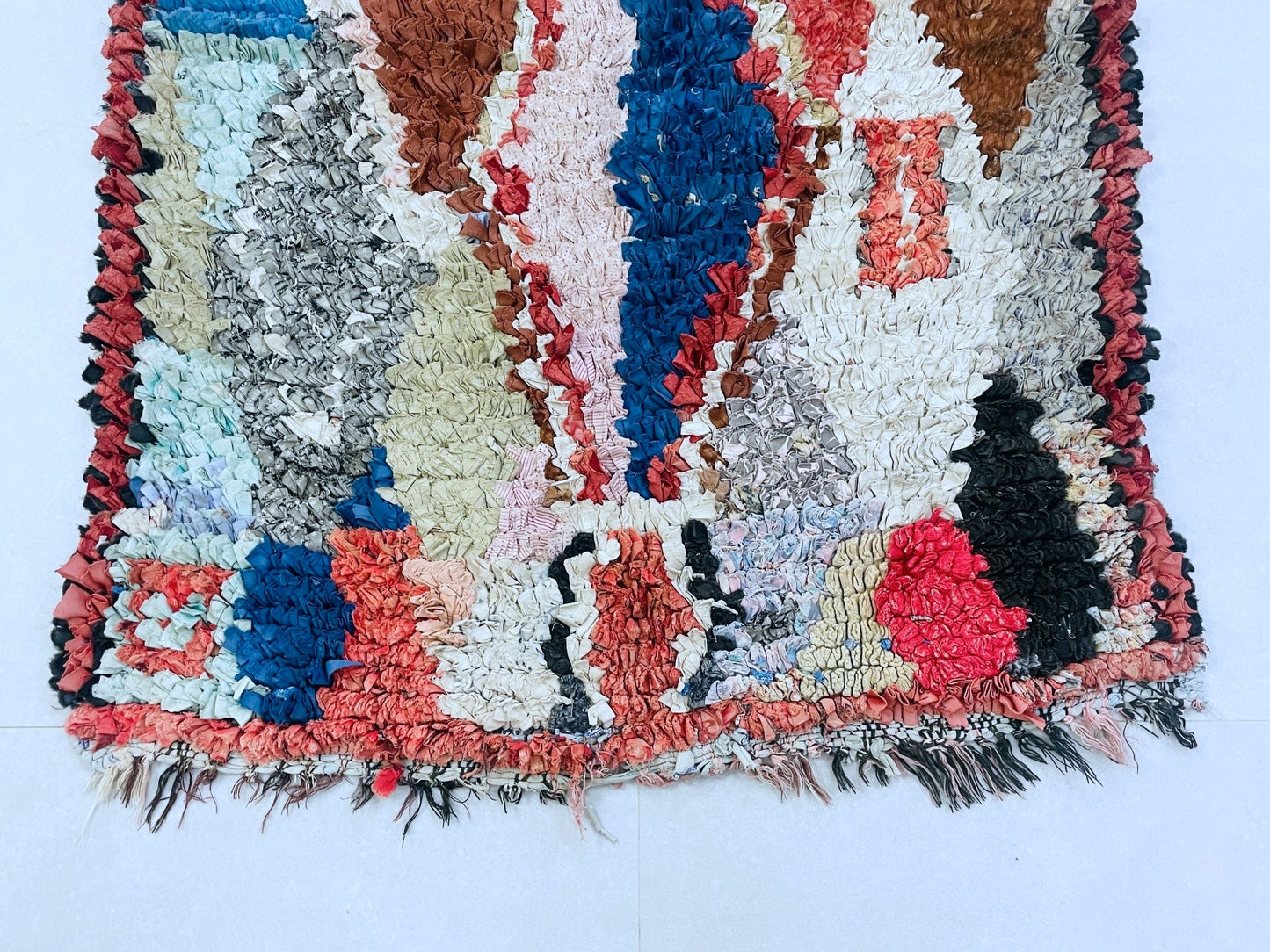 Vintage Moroccan Boucherouite Rug 3x6 ft - BN11