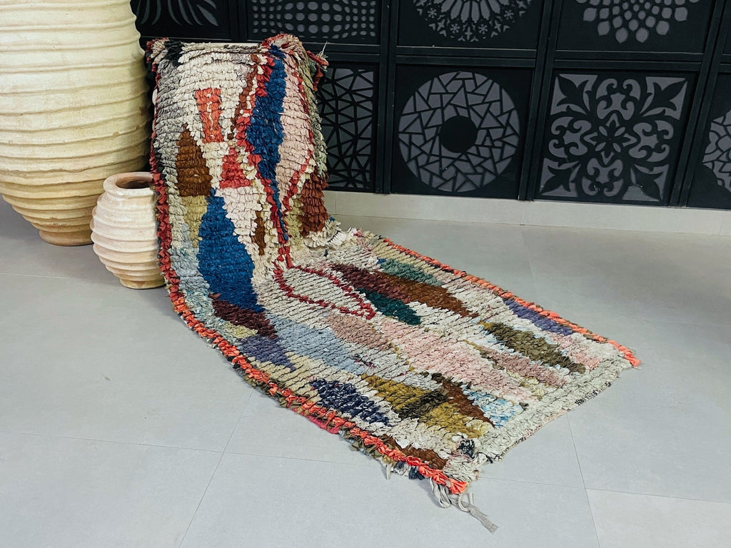 Vintage Moroccan Boucherouite Rug 3x6 ft - BN11