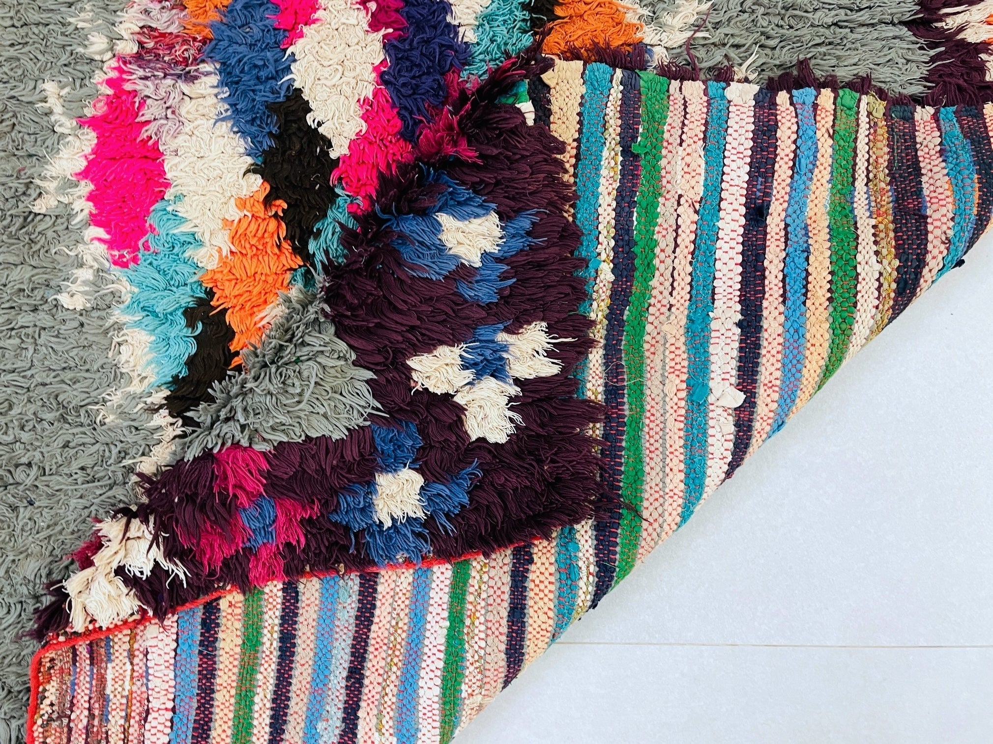 Handmade Moroccan Vintage runner Rug 3x9 ft - D34