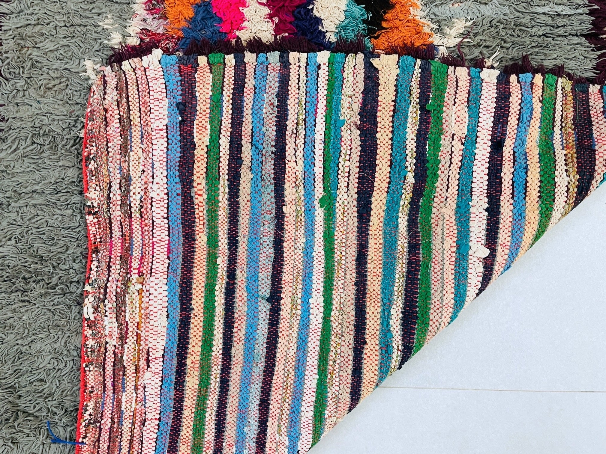 Handmade Moroccan Vintage runner Rug 3x9 ft - D34