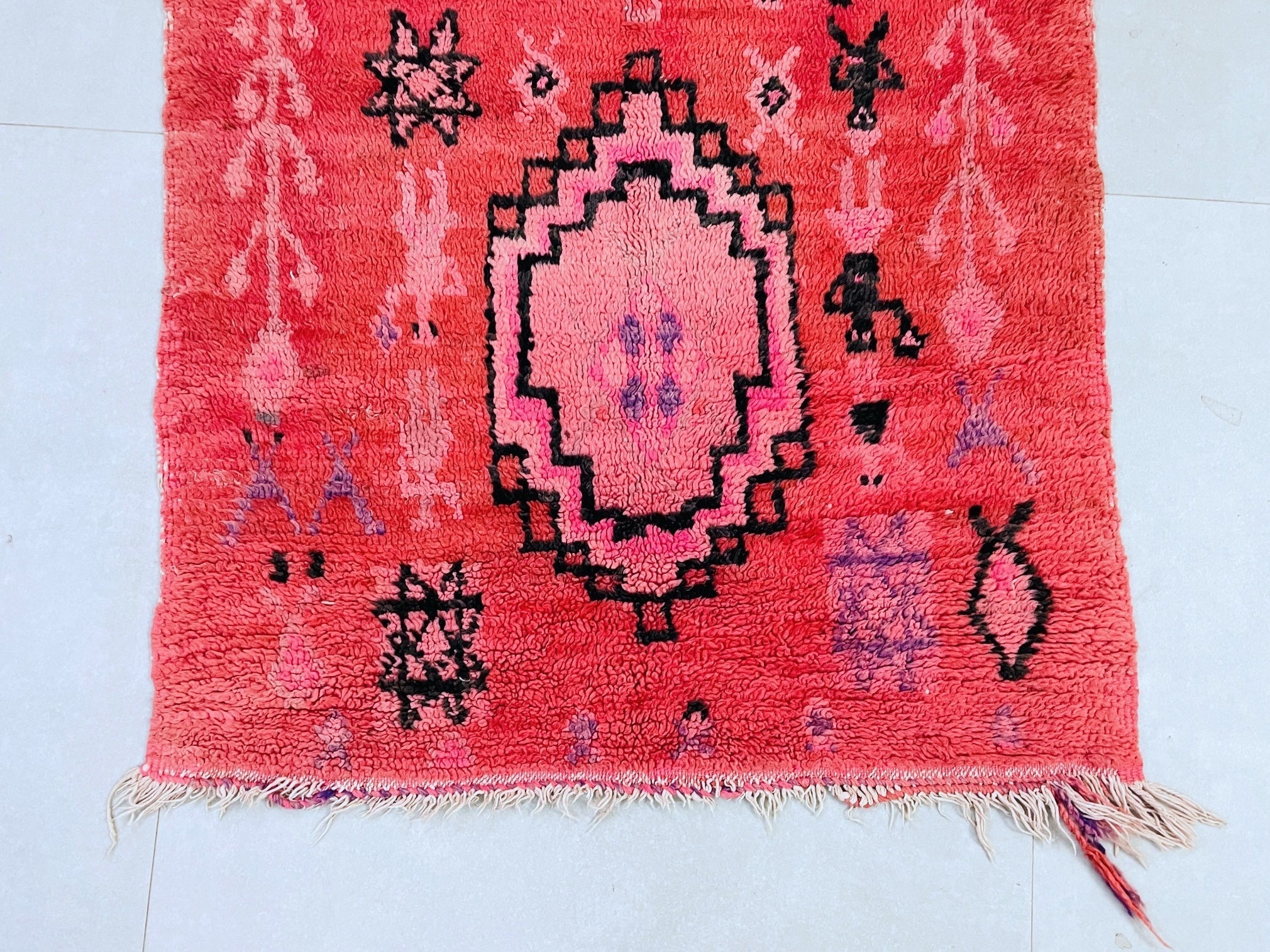 Handmade Moroccan Vintage runner Rug 3x9 ft - TB1