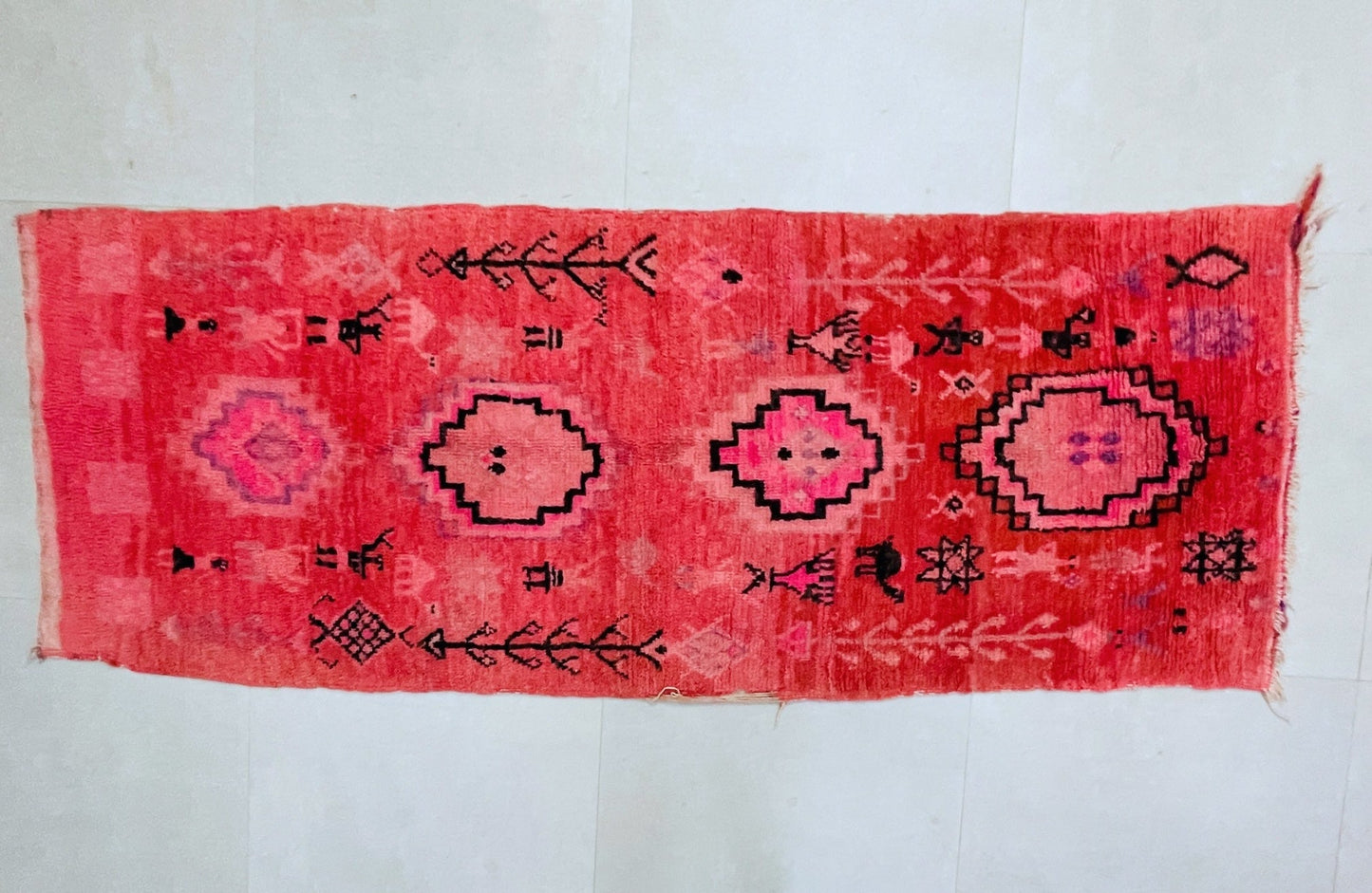 Handmade Moroccan Vintage runner Rug 3x9 ft - TB1