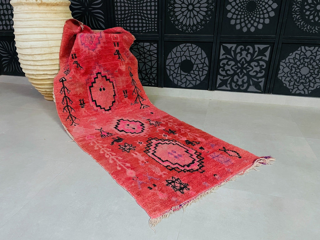 Handmade Moroccan Vintage runner Rug 3x9 ft - TB1