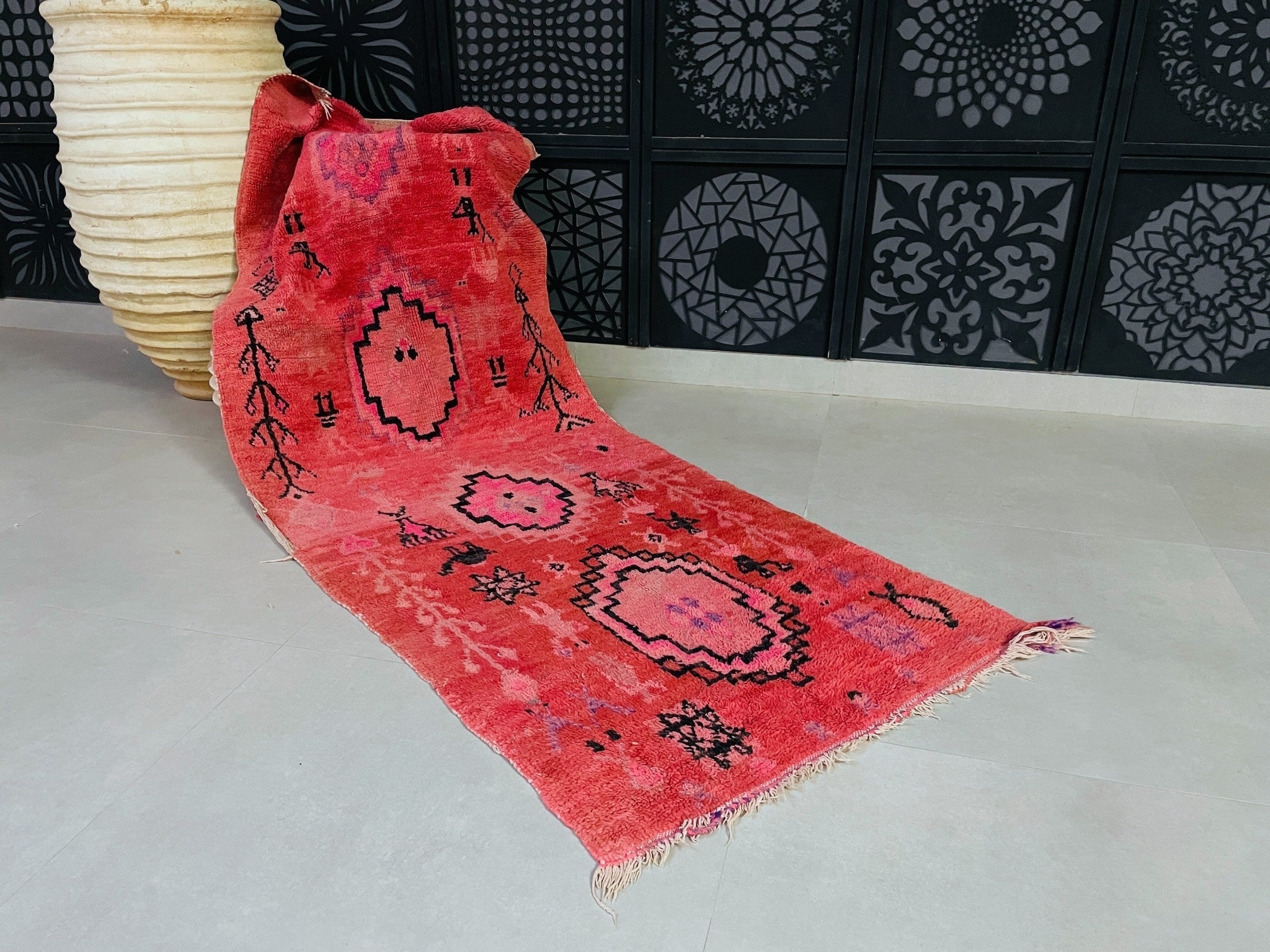Handmade Moroccan Vintage runner Rug 3x9 ft - TB1