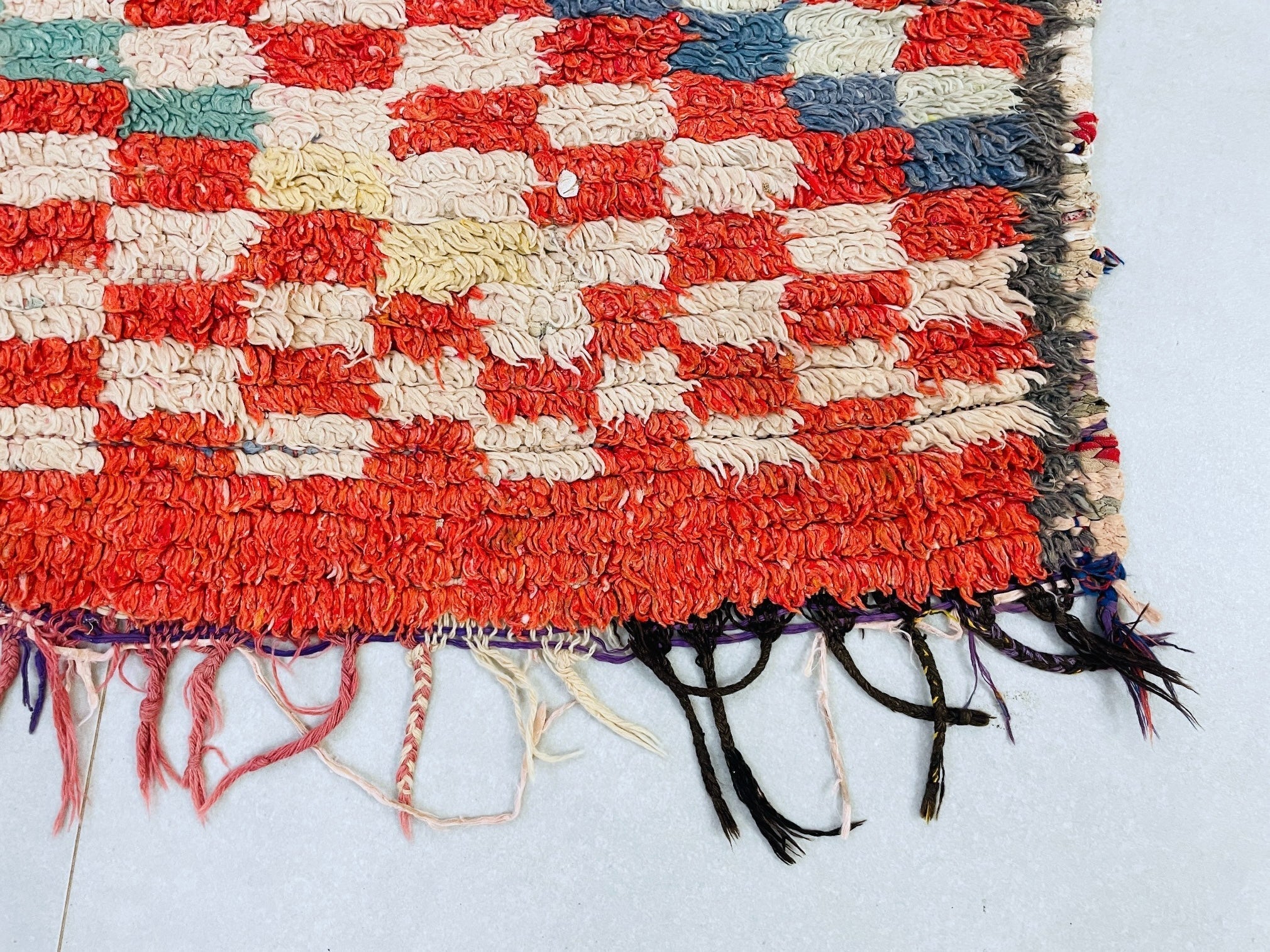 Moroccan Boucherouite Rug 3x6 ft - N7211