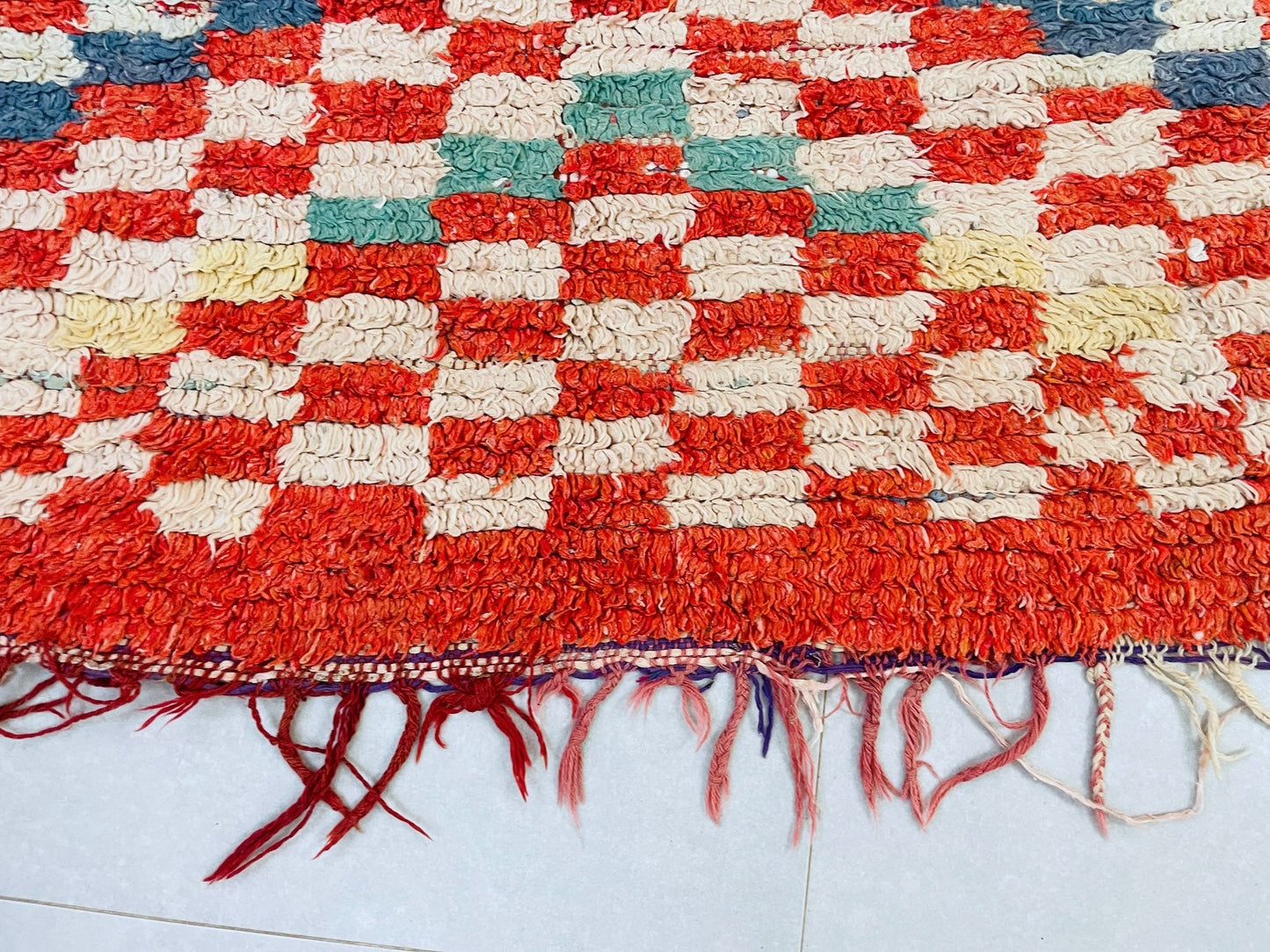 Moroccan Boucherouite Rug 3x6 ft - N7211