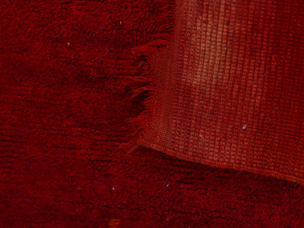 Vintage Moroccan Red Wool Rug - Handmade with Soft Wool 5x8 - C11