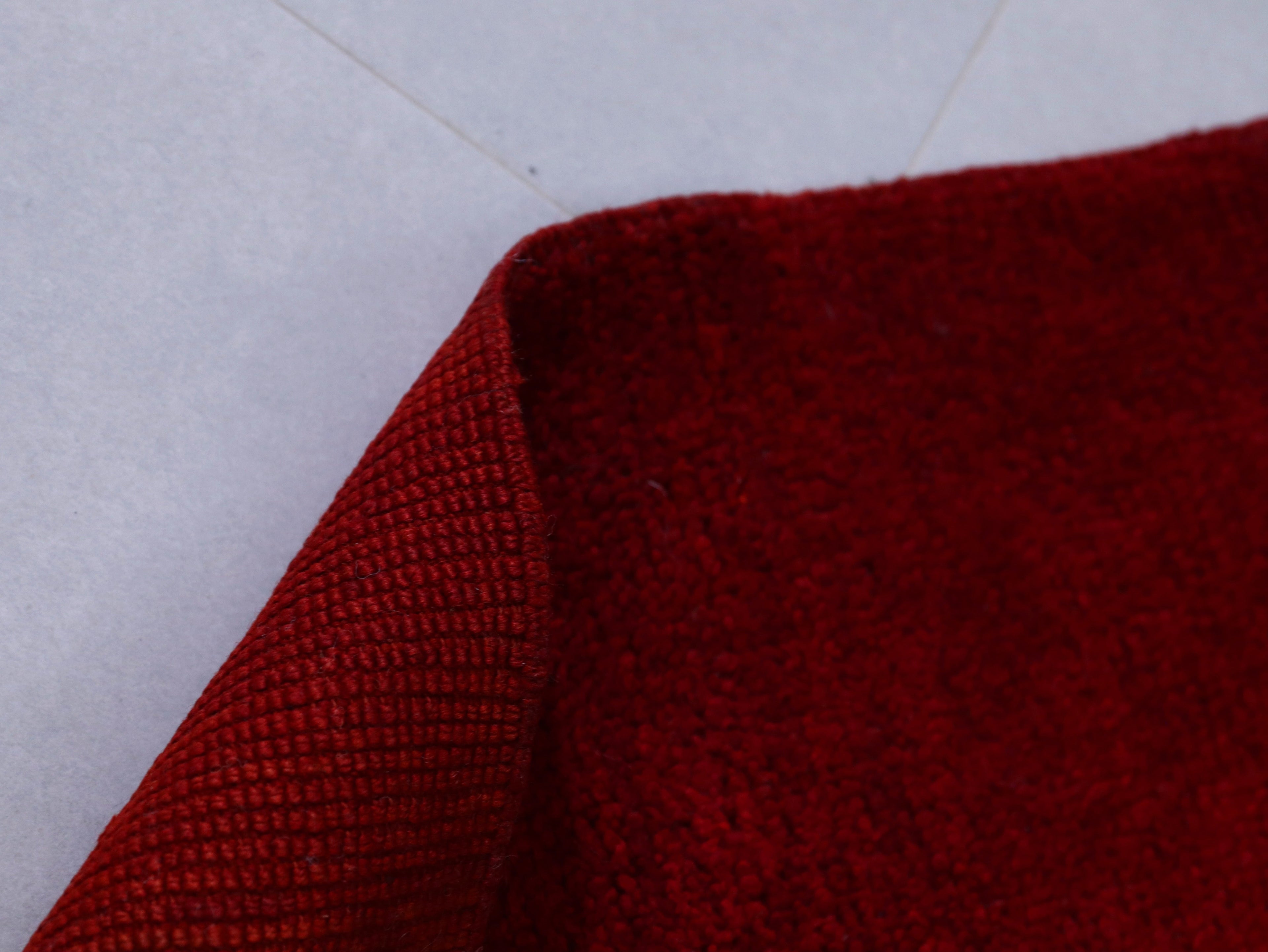 Vintage Moroccan Red Wool Rug - Handmade with Soft Wool 5x8 - C11