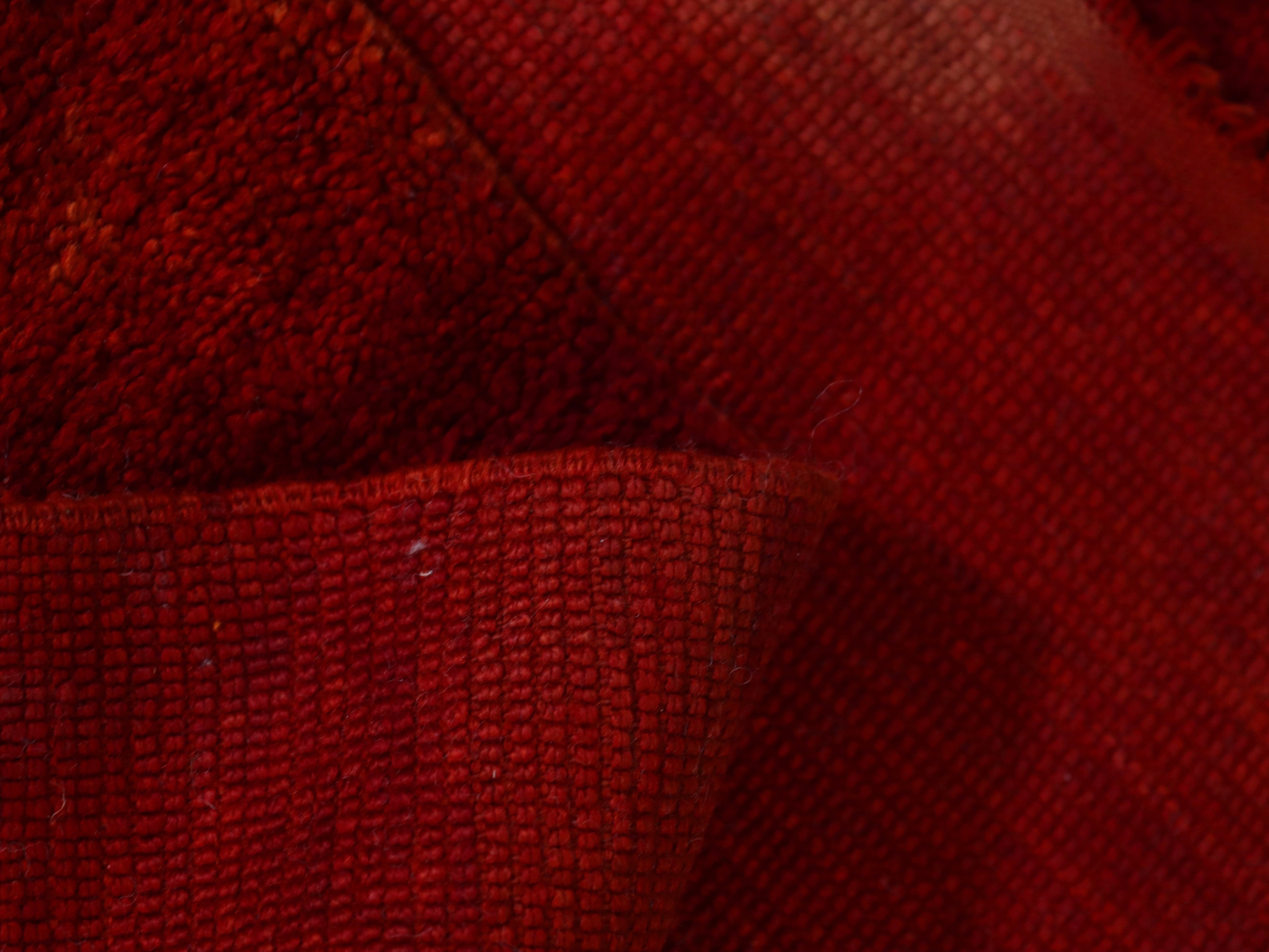 Vintage Moroccan Red Wool Rug - Handmade with Soft Wool 5x8 - C11
